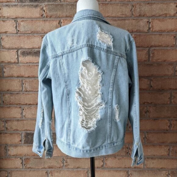 Pacsun Distressed Grunge Denim Jacket - Picture 1 of 6